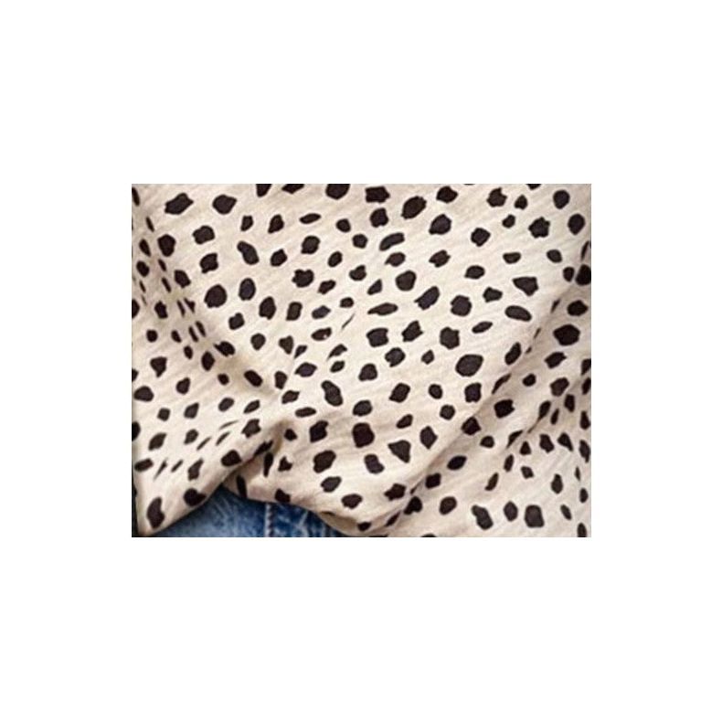 Leopard Print Round Neck Sleeveless Vest For Women