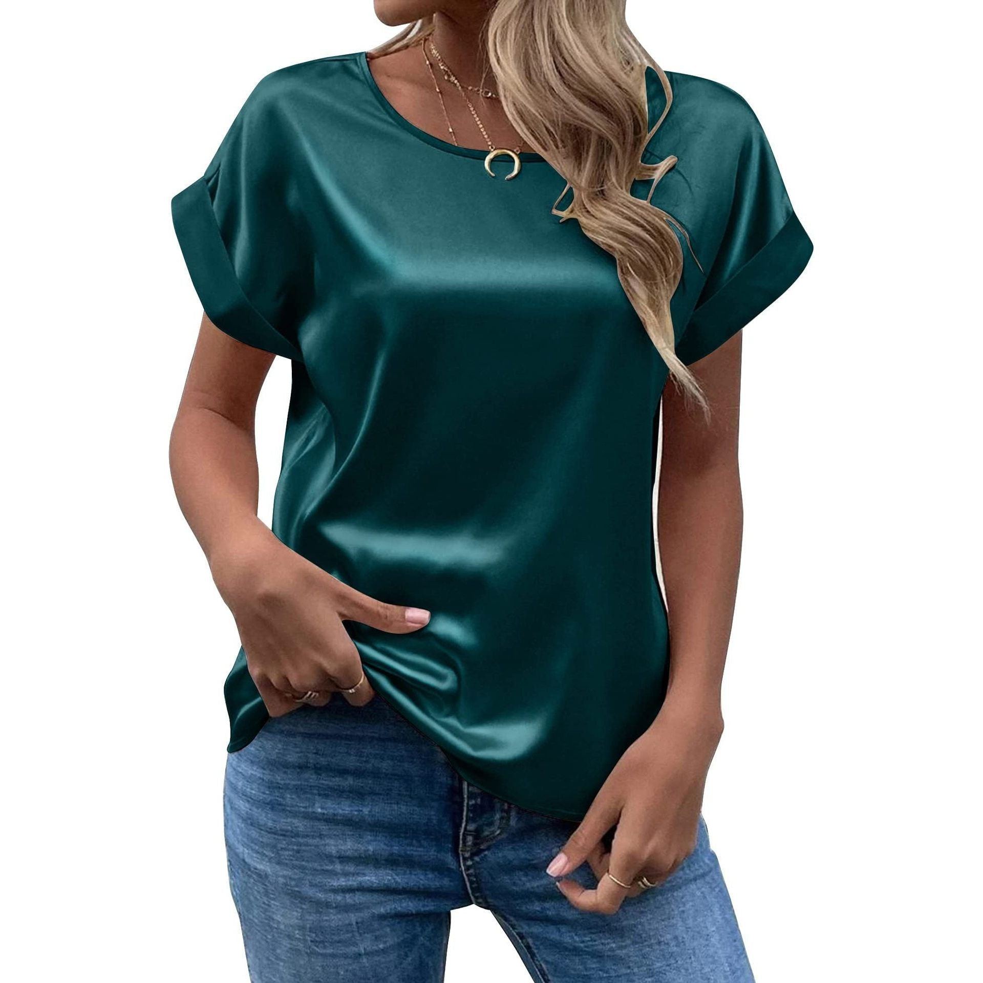 Solid Color Fashion Personalized Women's T-shirt