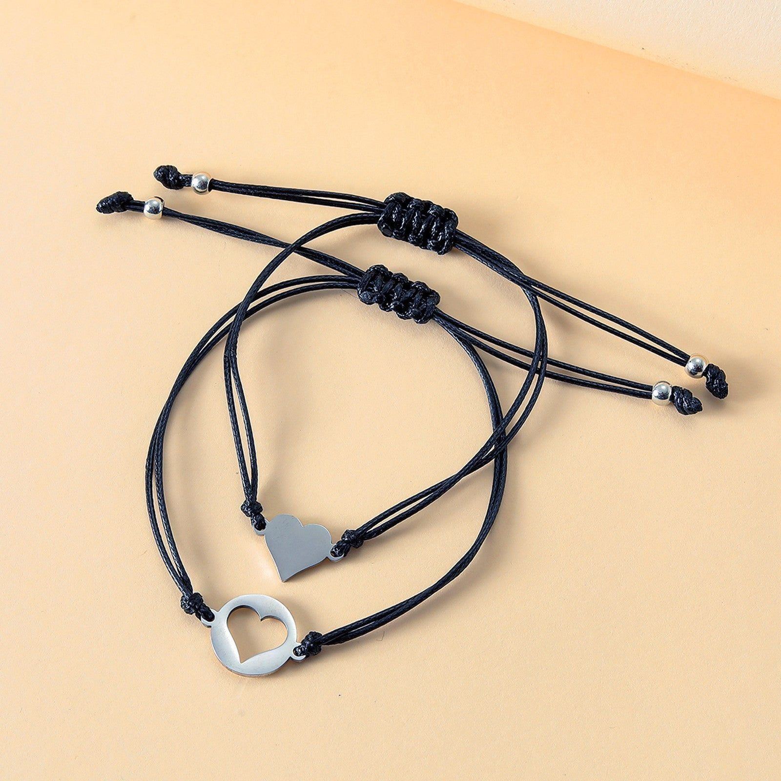 Mother's Day Card Bracelet Heart-shaped Butterfly Wax Line Woven Hand Strap - Jointcorp