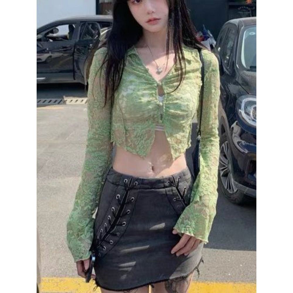 Temperament Short Long-sleeved Shirt Tops For Women