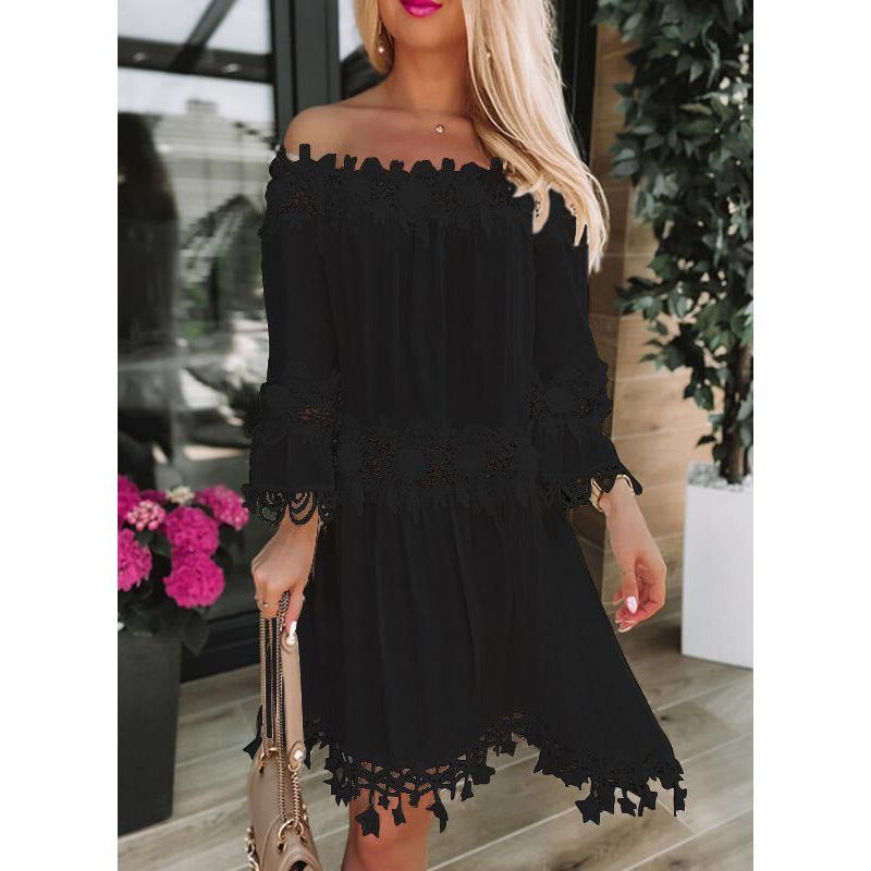New European And American Tube Top Off Shoulder Lace Dress - Jointcorp