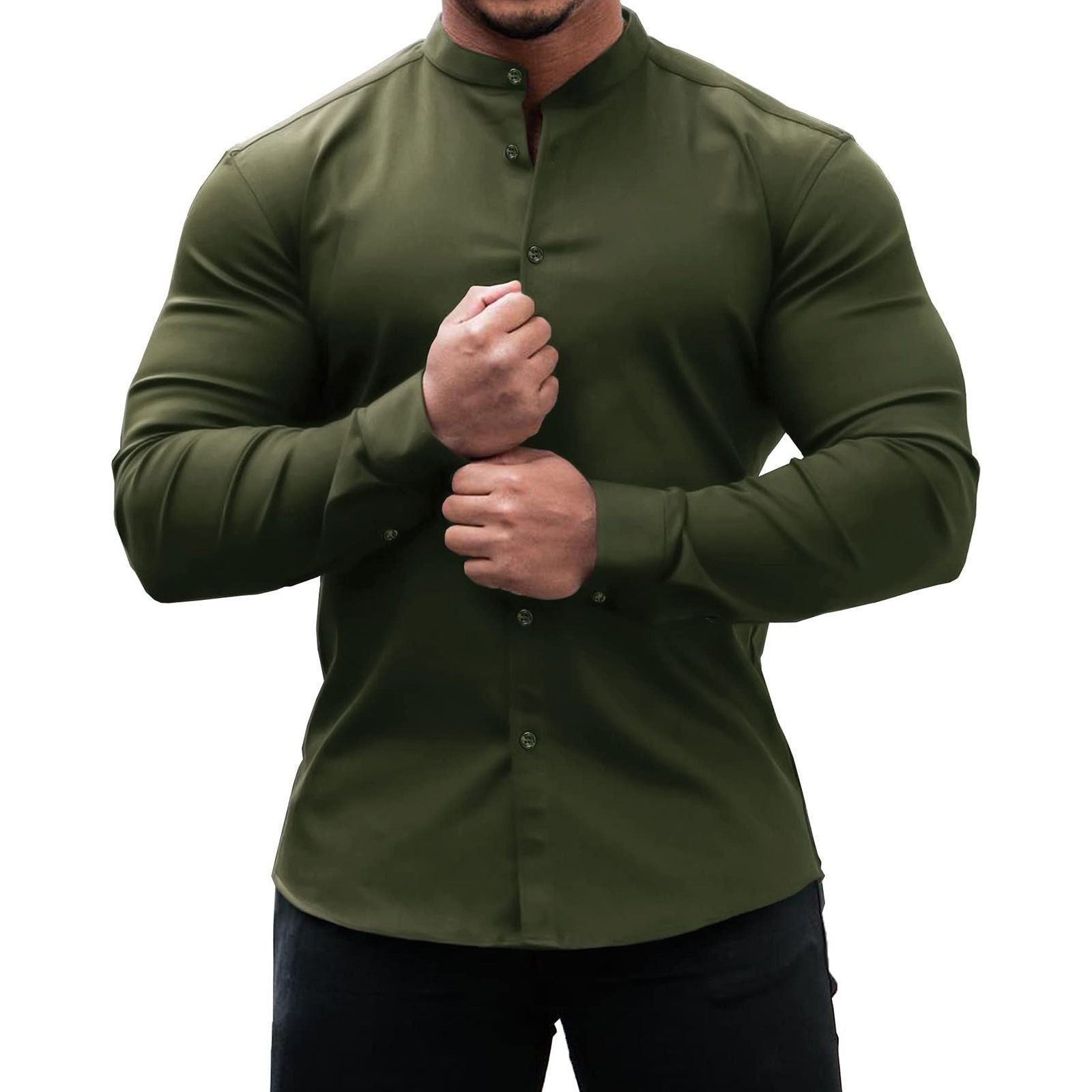 Men's Solid Color Sports Casual Shirt - Jointcorp