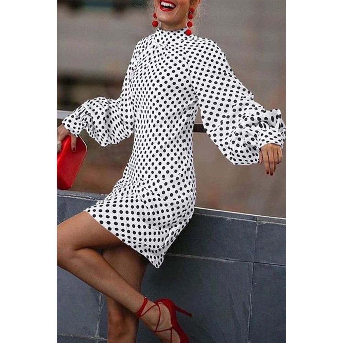 New Fashion Polka-dot Print Dresses For Spring And Autumn - Jointcorp