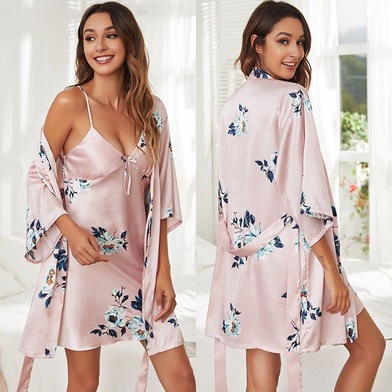 Ice Silk Pajamas Women's Summer Sexy Suspender Suit - Jointcorp