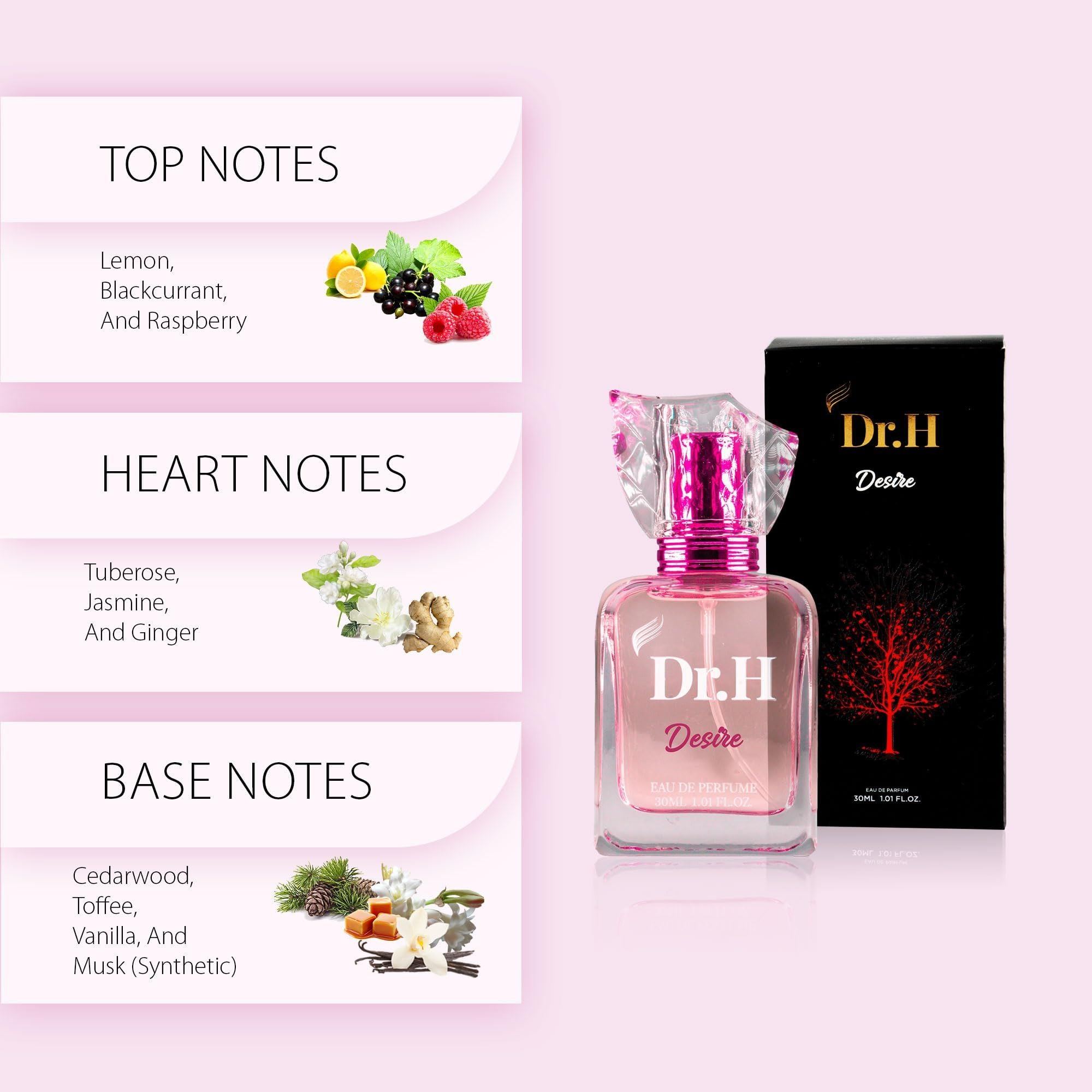 Dr. H Desire Original French Perfume for Women - Eau de Parfum 30ML Women Fragrance Long Lasting Girls Perfume