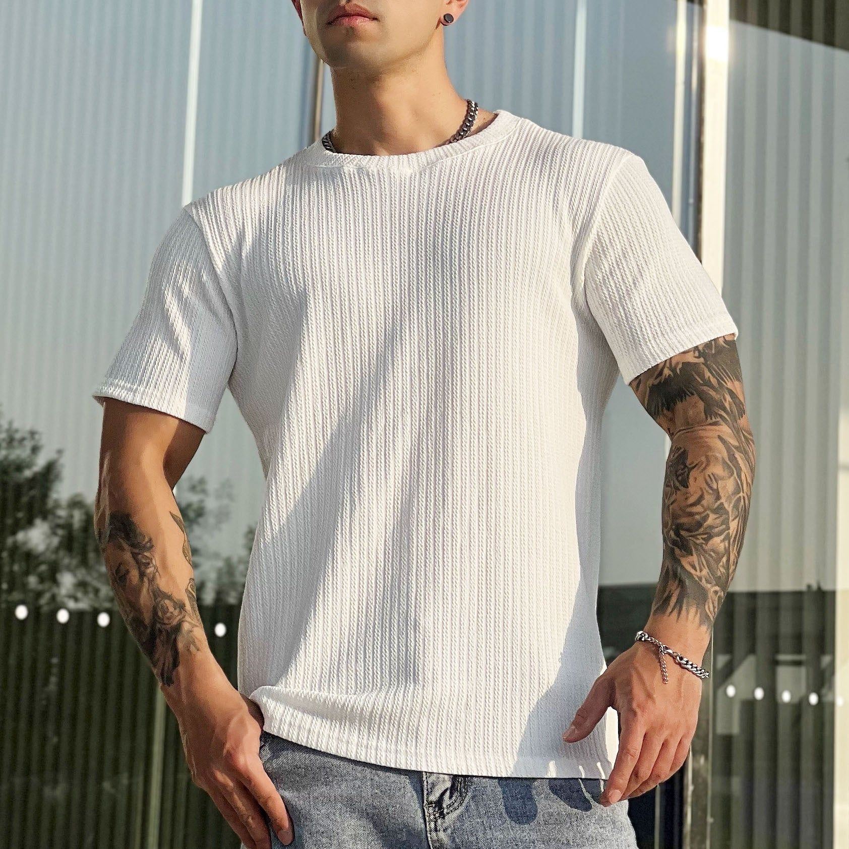 Men's Breathable Stretch Sports Fitness Crewneck Top - Jointcorp