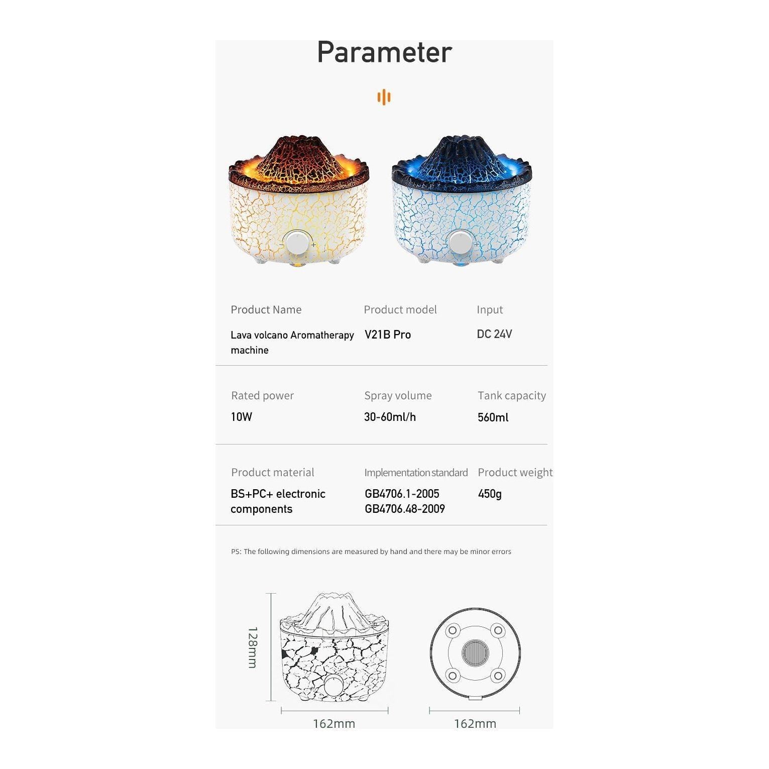 New Creative Volcano Humidifier Aromatherapy Machine Spray Jellyfish Air Flame Humidifier Diffuser