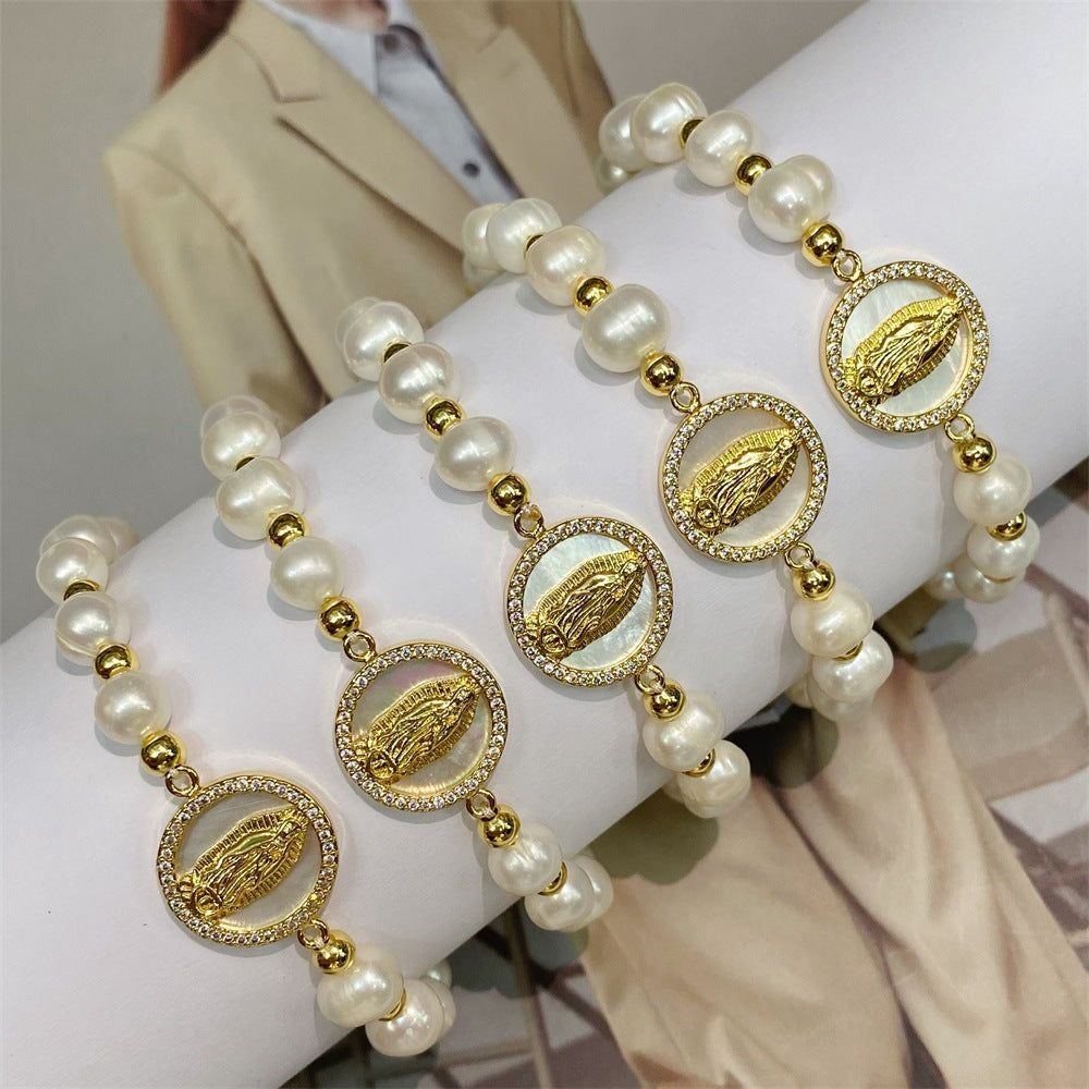 Natural Shell Virgin Mary Brand Bracelet Female - Jointcorp