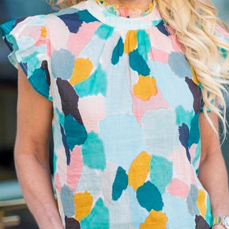 Color Block Contrast Color Short Sleeve T-shirt Female Outerwear Top