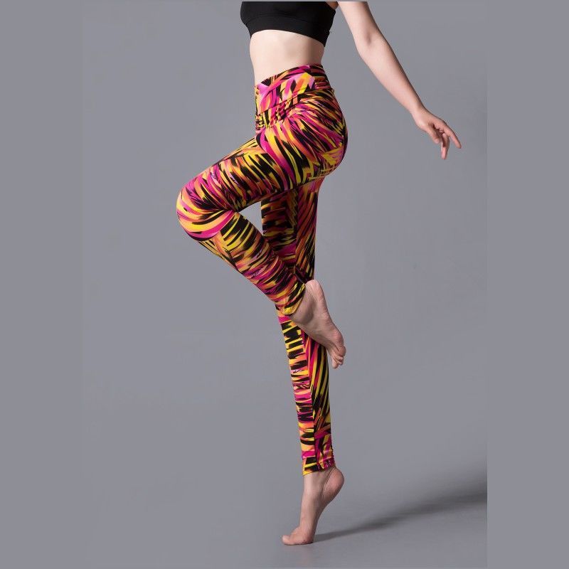 Brushed Printed High Waist Pants Yoga Leggings - Jointcorp