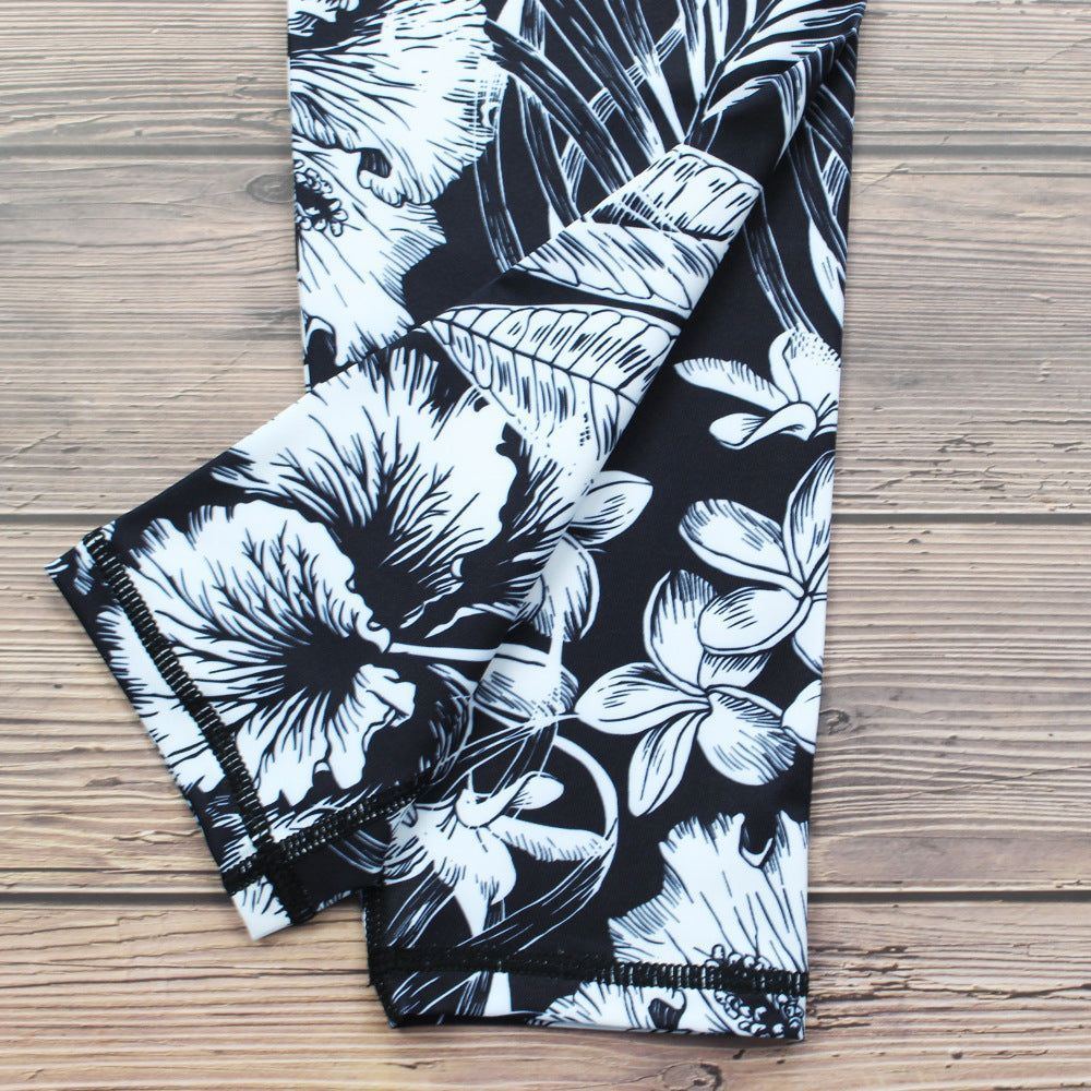 Black And White Color Sports Leggings Yoga Pants - Jointcorp