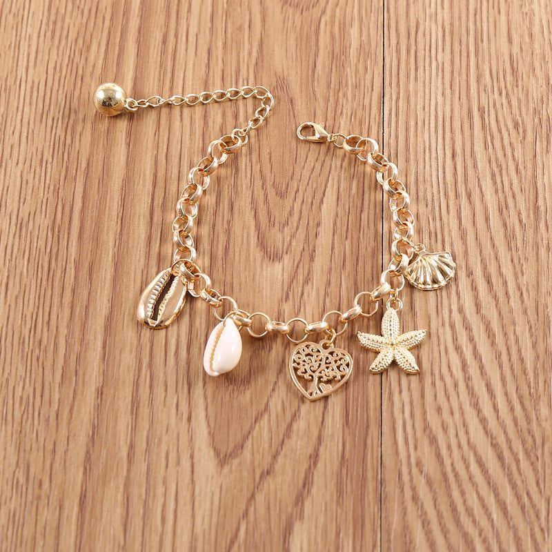 Women's Fashion Simple Shell Starfish Scallop Love Bracelet - Jointcorp