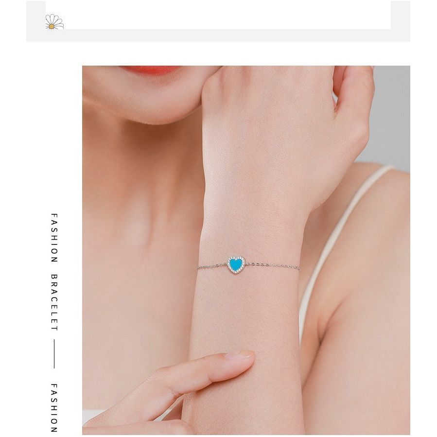 Heart Shaped Love Green Pine Bracelet S925 Sterling Silver Hand Jewelry - Jointcorp