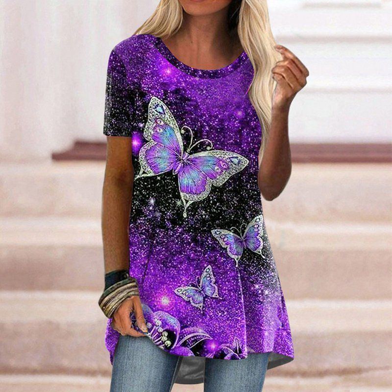 Crew Neck Casual Ethnic Style Vintage Print Short Sleeves T-shirt
