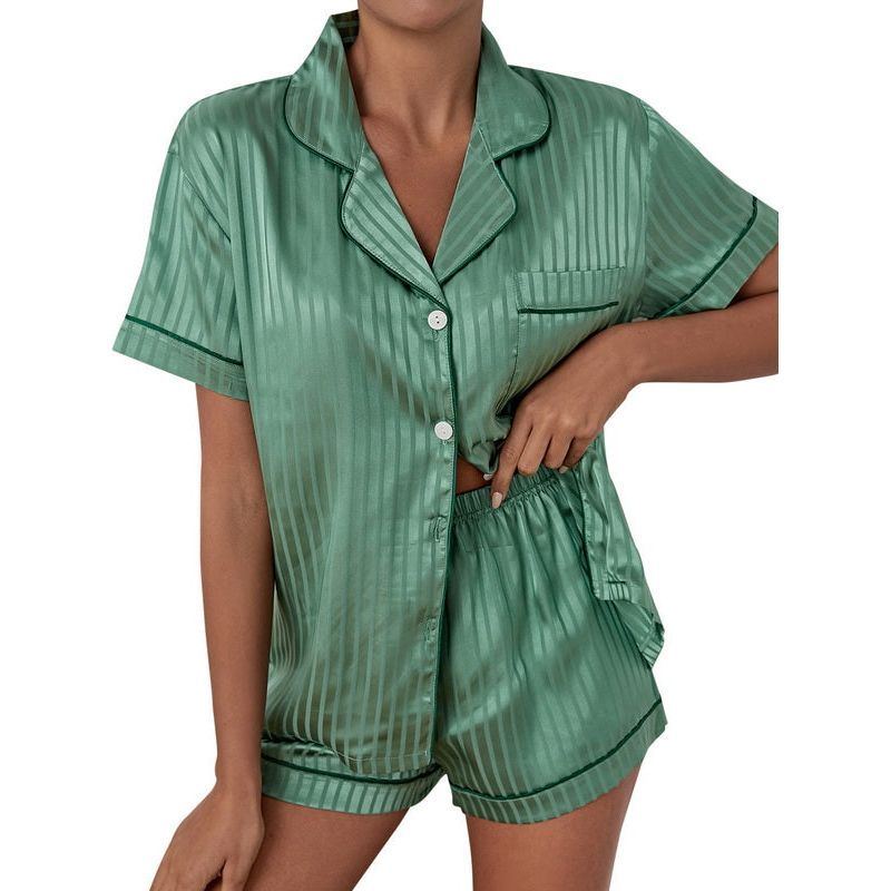 Women's Summer Short Sleeve Silk Pajamas - Jointcorp