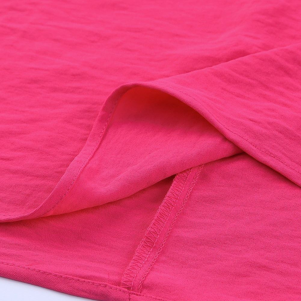 White Plain & Casual Shirred Cuffs Half Sleeve Top