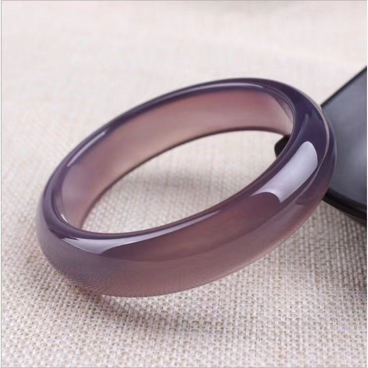 Imperial Purple Medium Width Chalcedony Agate Bracelet - Jointcorp