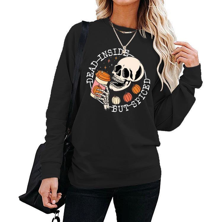 Winter Amazon Print Round Neck Long Sleeve Sweater
