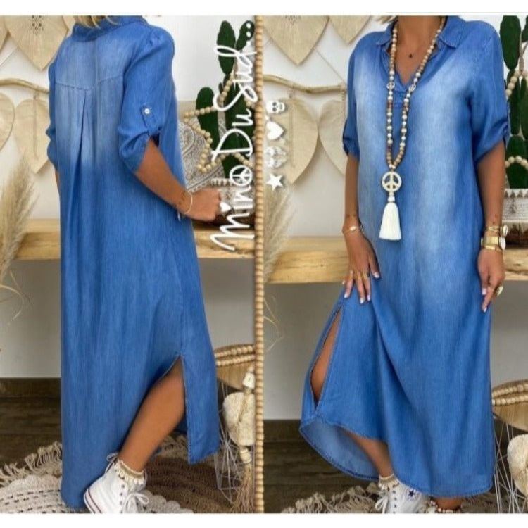 Plus Size Women's Clothing, Foreign Trade Plus Size, New Washed Denim Dresses - Jointcorp
