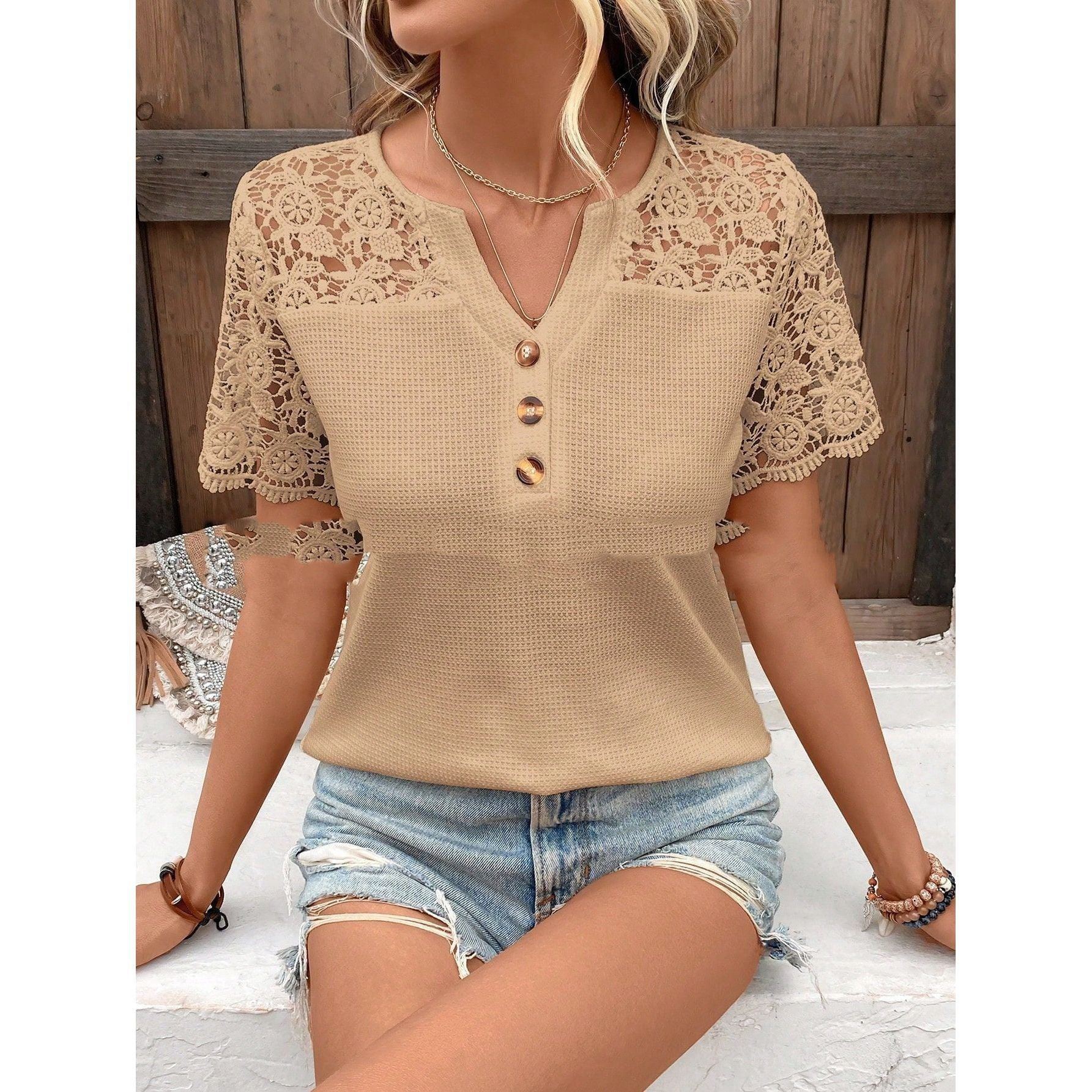 Spring European And American New V-neck Lycra Jersey T-shirt