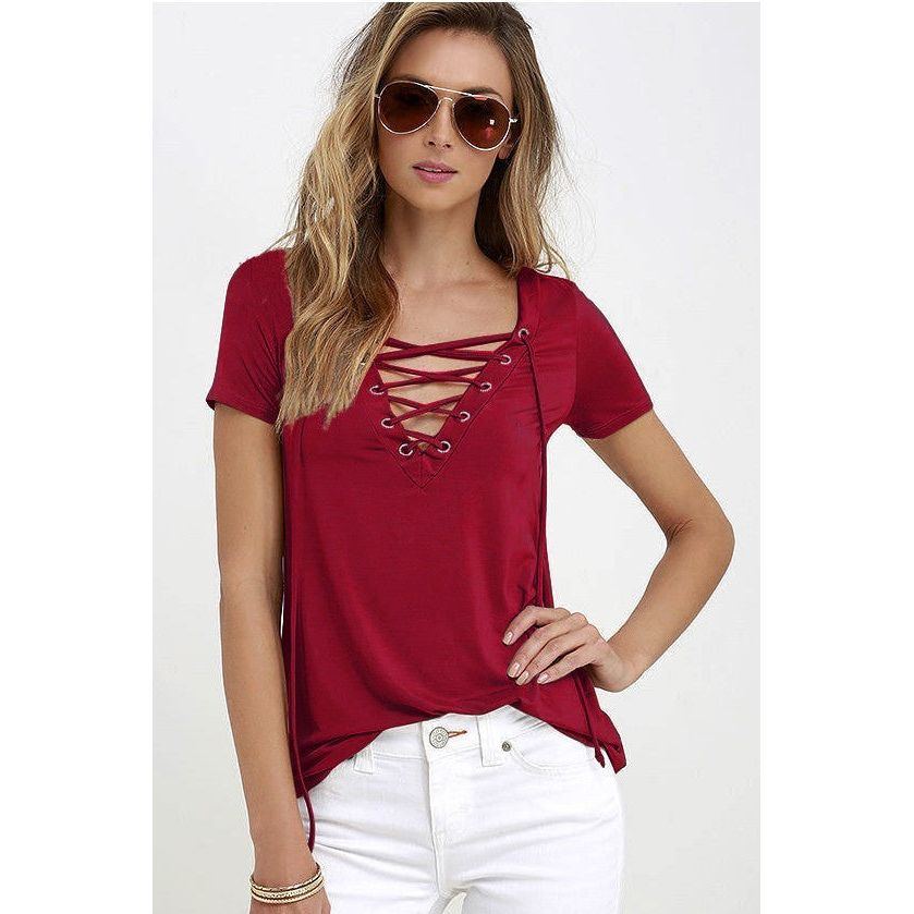 Women's Fashion Casual Solid Color Short-sleeved Tops