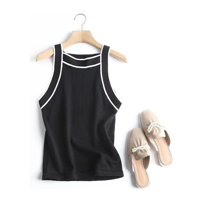 Women's Fashion Splicing Sling Knitted Vest