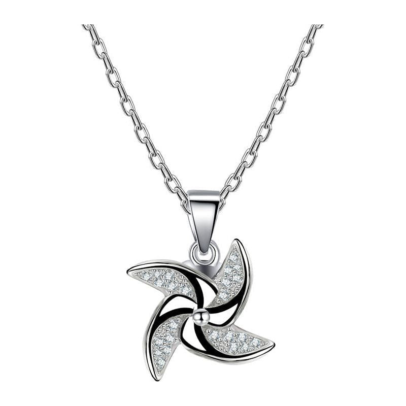 S925 Silver Windmill Women's Necklace Pendant Collar Chain - Jointcorp