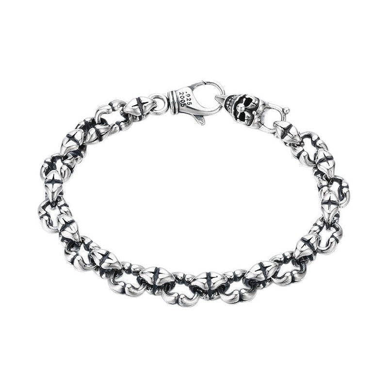 925 Sterling Silver Skull Thick Type Men's Bracelet - Jointcorp
