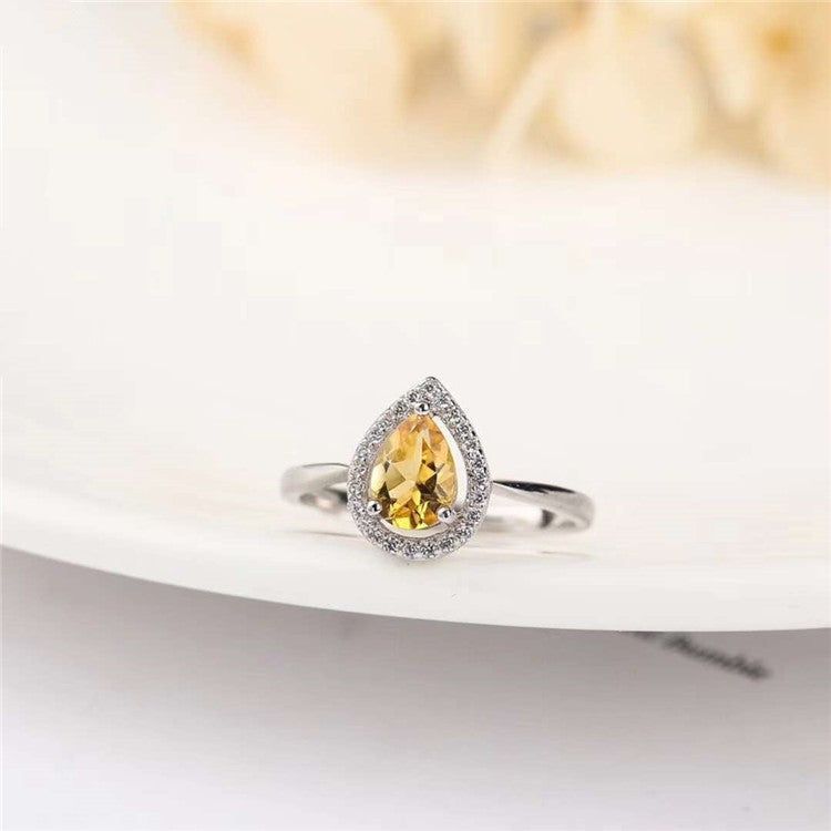 S925 Natural Yellow Crystal Pendant Necklace - Jointcorp