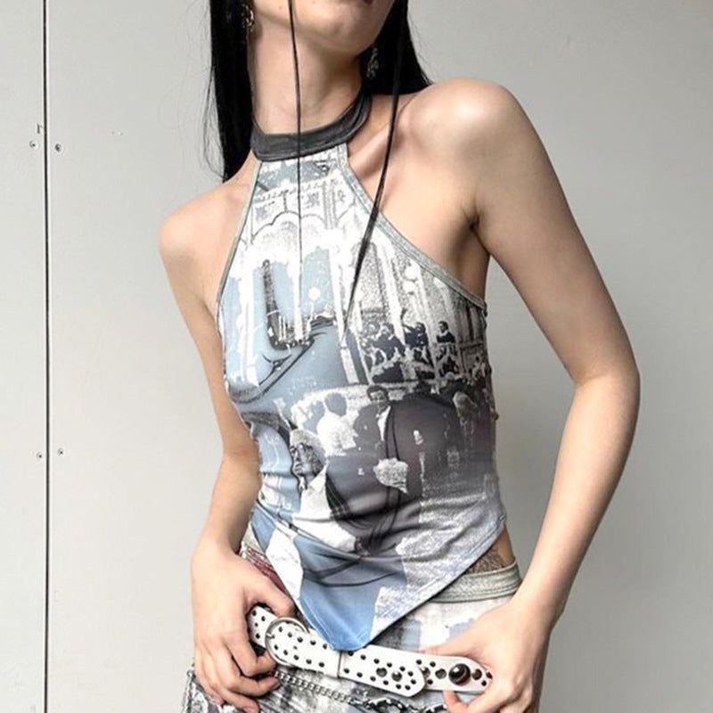 Summer Cool Printed Irregular Slim-fit Suspenders