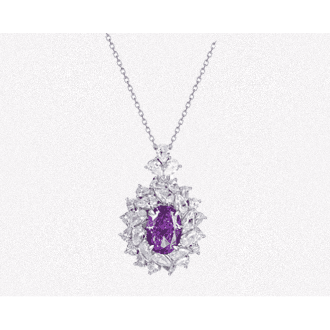 S925 Silver Cubic Zirconia Purple Necklace Women - Jointcorp