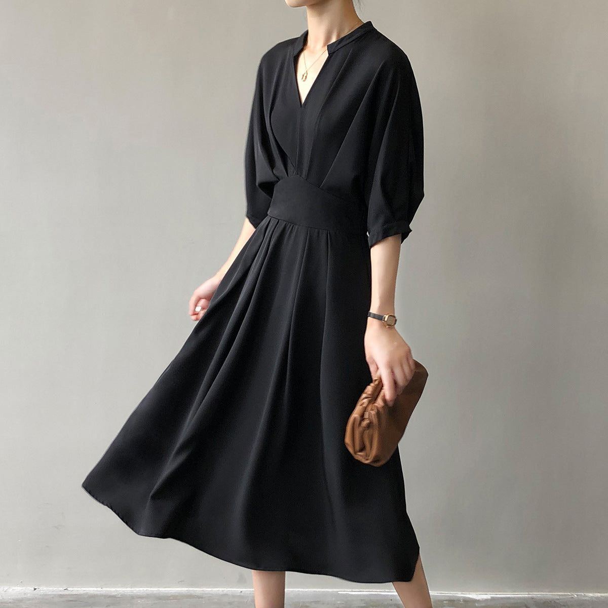 V-neck Dresses Women Temperament Waist - Jointcorp