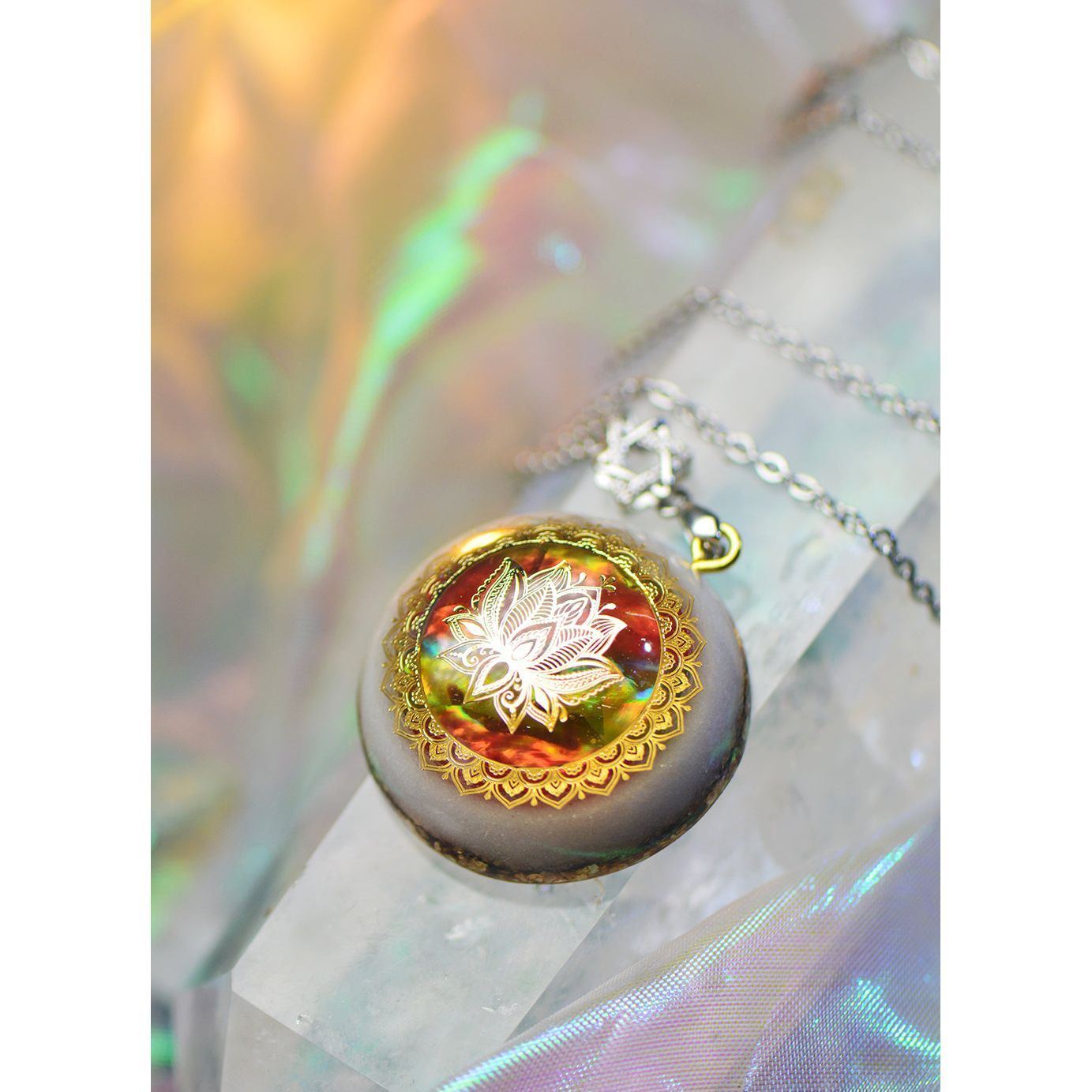 Original Lotus High Frequency White Crystal Necklace - Jointcorp