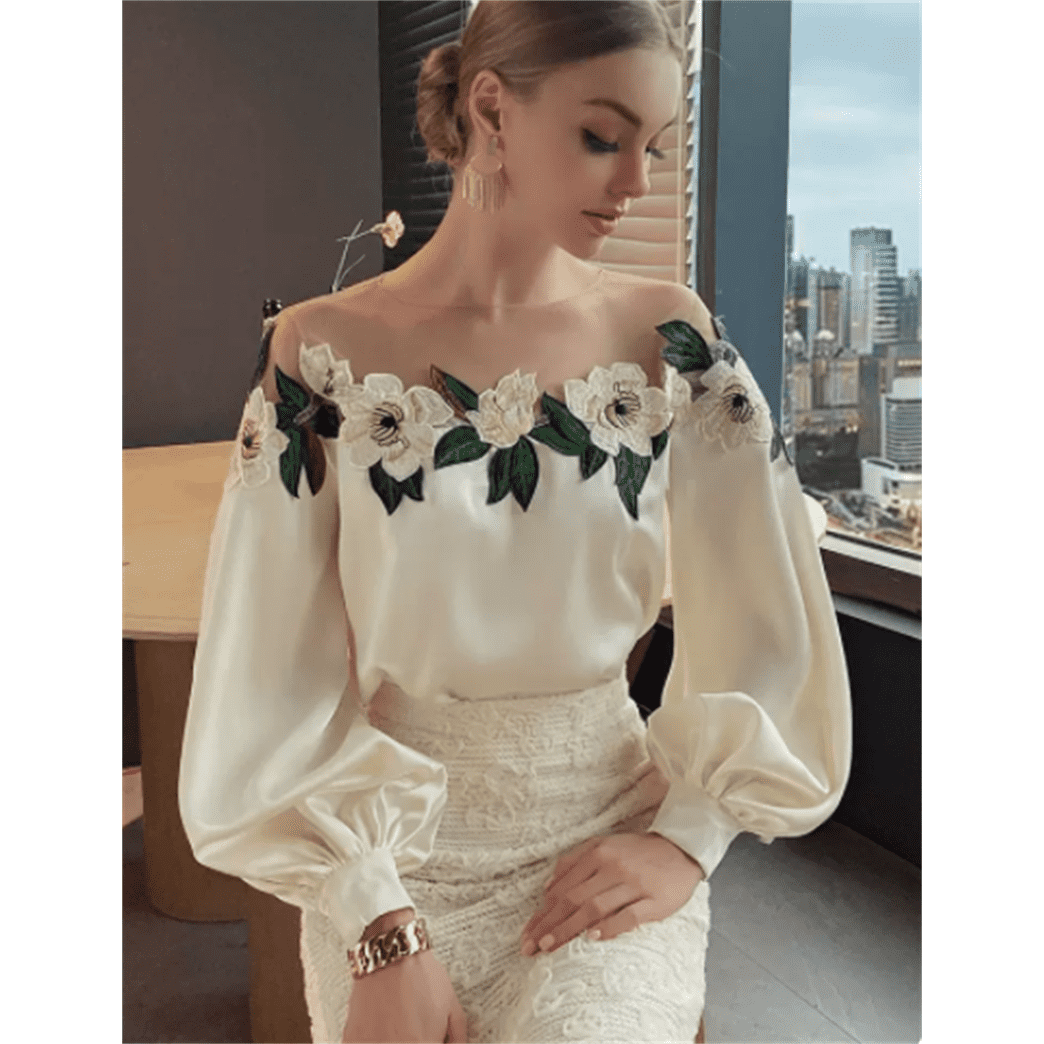 celebrity-style-heavy-industry-mesh-stitching-satin-embroidered-womens-shirt-1 - Jointcorp