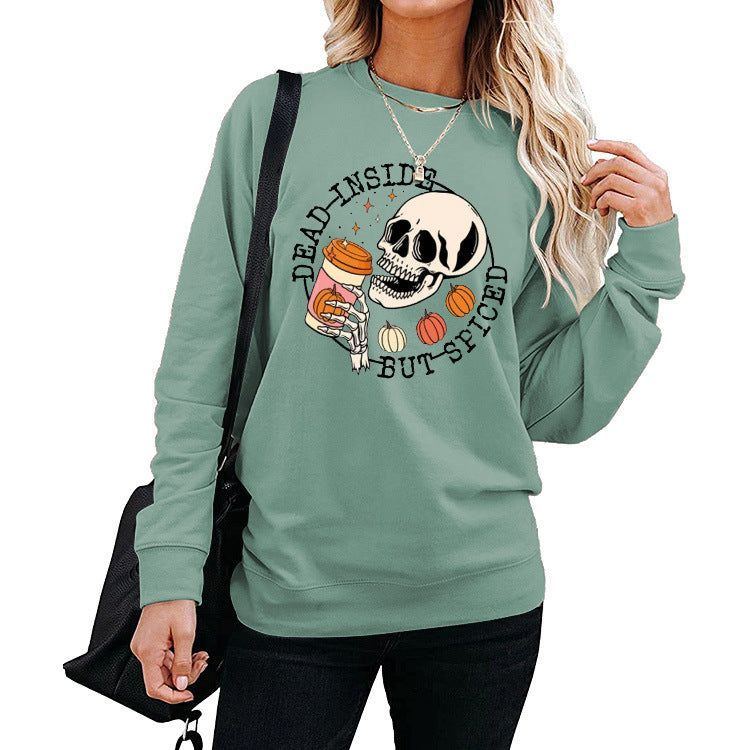 Winter Amazon Print Round Neck Long Sleeve Sweater