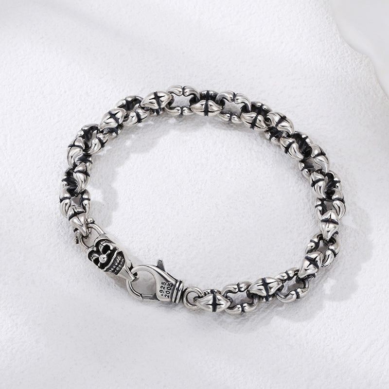 925 Sterling Silver Skull Thick Type Men's Bracelet - Jointcorp
