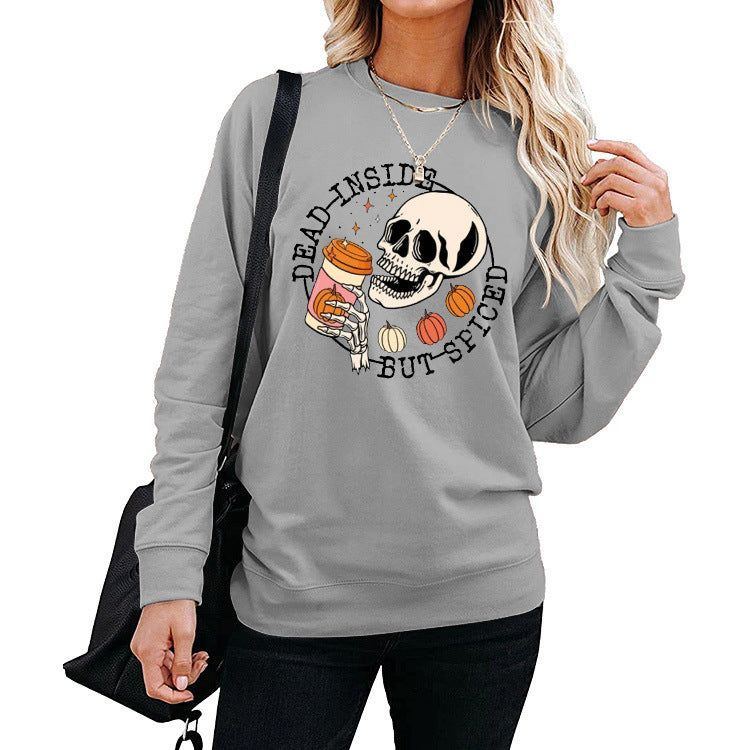 Winter Amazon Print Round Neck Long Sleeve Sweater