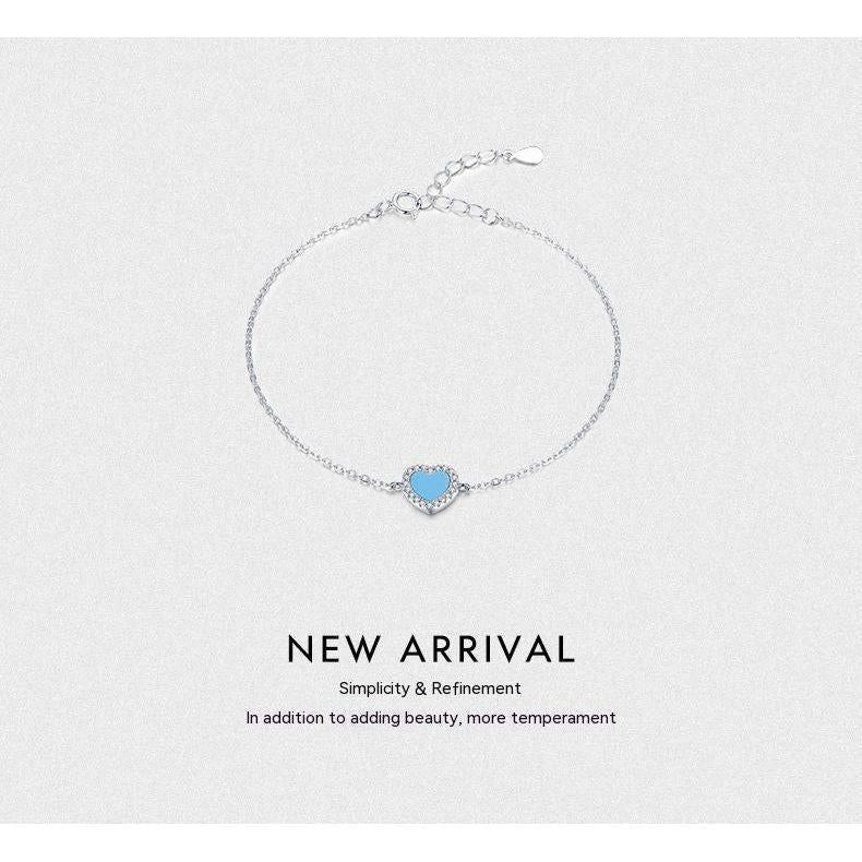 Heart Shaped Love Green Pine Bracelet S925 Sterling Silver Hand Jewelry - Jointcorp