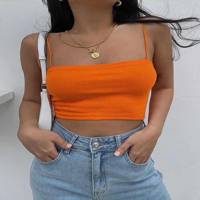 Solid Color String Inspirational Backless Sling European And American Outer Wear Sexy Midriff-baring Vest - Jointcorp