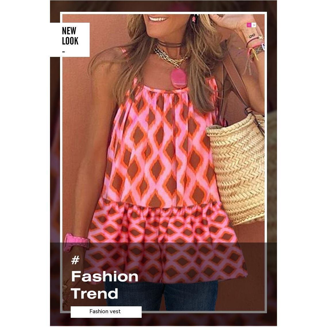 Summer Bohemian Style Camisole Fashionable All-match Printed Ruffled - Jointcorp