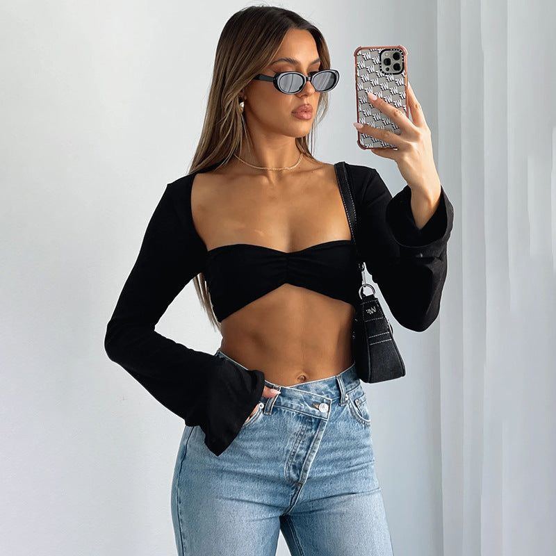 Fashion Sexy Solid Color T-shirt