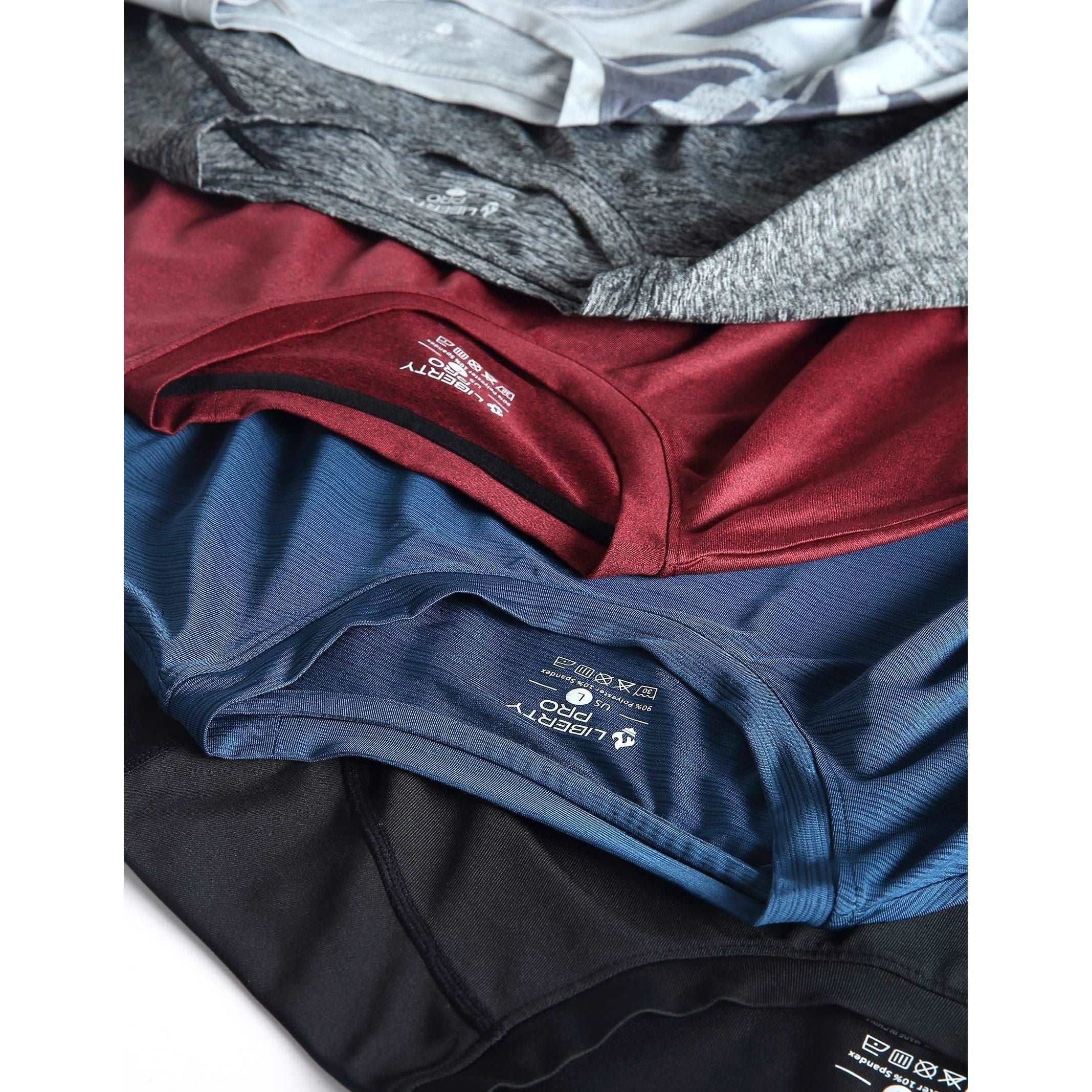 5 Pack Men’s Active Quick Dry Crew Neck T Shirts | Athletic Running Gym Workout Short Sleeve Tee Tops Bulk