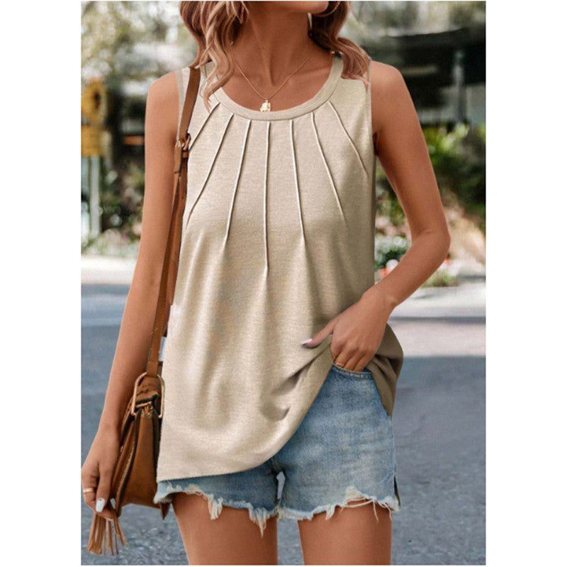 Women's Toothpick Round Neck Sleeveless Vest T-shirt - Jointcorp