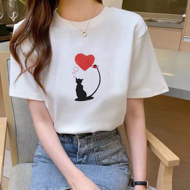 Summer New Fashion Slimming Loose White Short-sleeved T-shirt For Students Women - Jointcorp