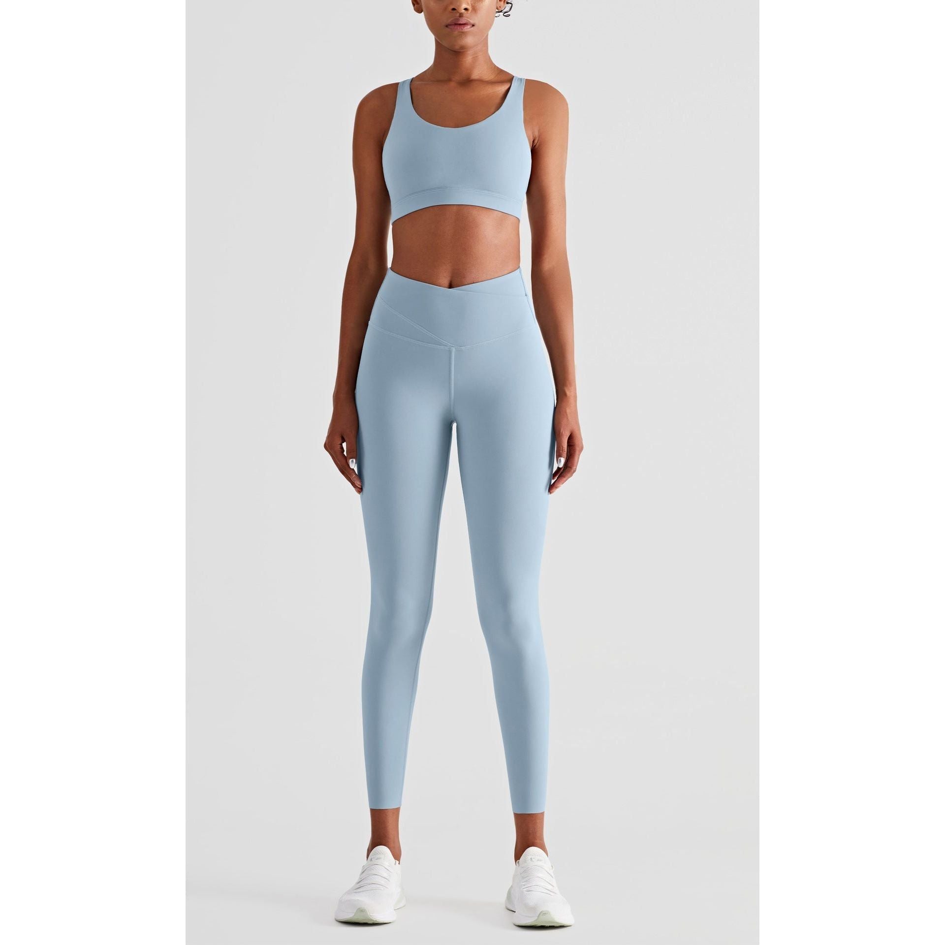 Fitness Leggings Hot Sweat Double Waist Thin Outdoor Hips Yoga Pants - Jointcorp