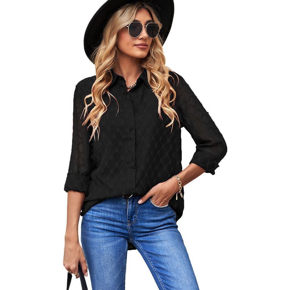 Tulle Long Sleeved Lace Shirt Women's Loose Top - Jointcorp
