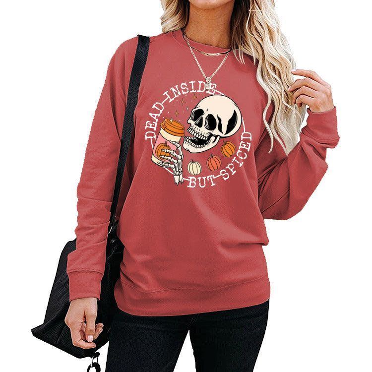Winter Amazon Print Round Neck Long Sleeve Sweater