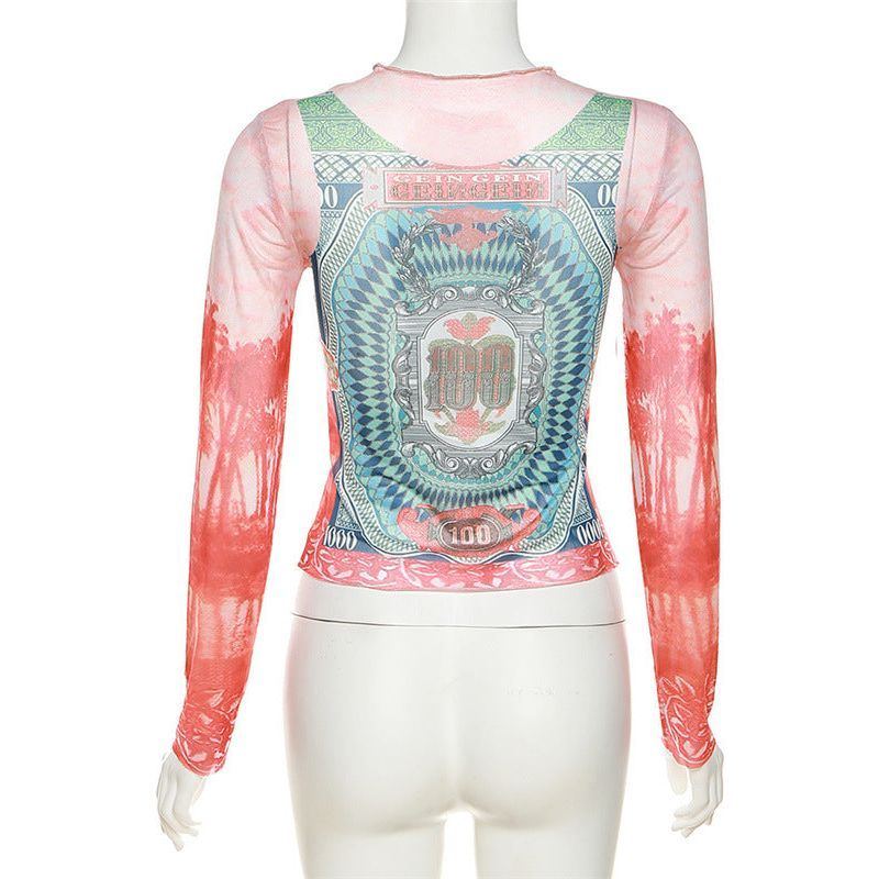 Temperament Commute Fashion Printed Street Shot Slim Fit Breathable Long Sleeves - Jointcorp