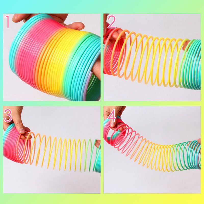 Rainbow Spring Coil Toys Plastic Folding Spring Coil Sports Game Child Funny Fashion Educational Creative Toys Gift For Children