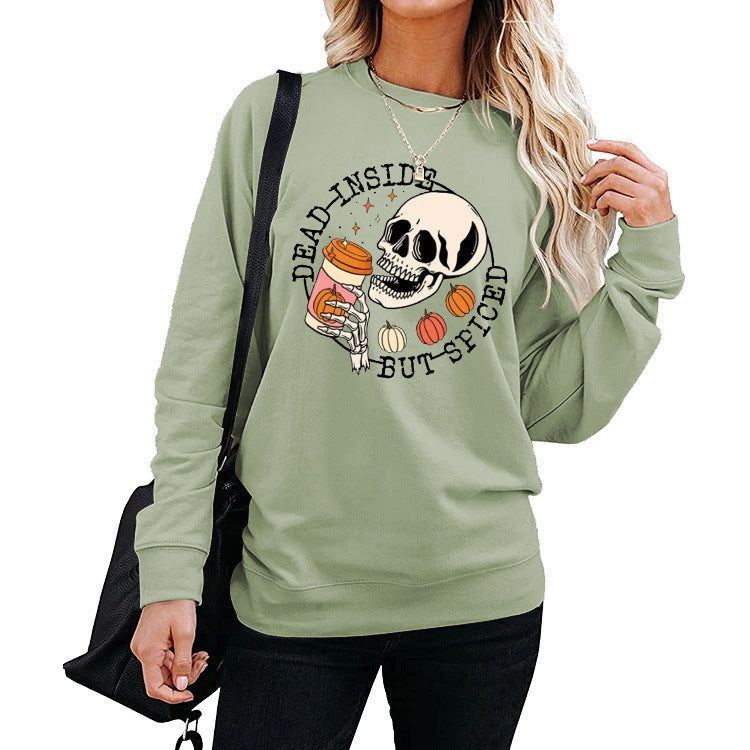 Winter Amazon Print Round Neck Long Sleeve Sweater